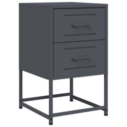 Berkfield Home Bedside Cabinets 2 pcs Anthracite 36x39x60.5 cm Steel in Black - thumbnail 6