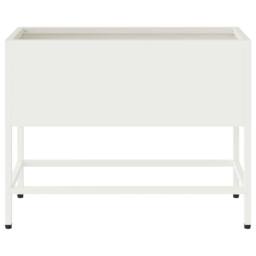Berkfield Home Raised Garden Planter 60x26x45 cm White Steel - Size: 60 x 26 x 45 cm - thumbnail 5