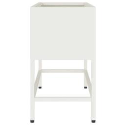 Berkfield Home Raised Garden Planter 60x26x45 cm White Steel - Size: 60 x 26 x 45 cm - thumbnail 6
