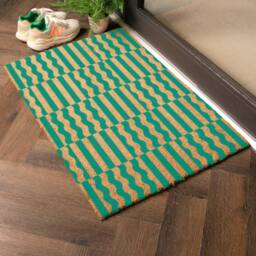 Artsy Mats Elizabeth Olwen Green Wave Coir Doormat (90x60cm) - Size: 60 x 90 cm - thumbnail 2