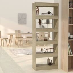 Berkfield Home Book Cabinet/Room Divider Sonoma Oak 60x30x166 cm Engineered Wood in Light Oak - Size: 60 x 30 x 166 cm - thumbnail 2