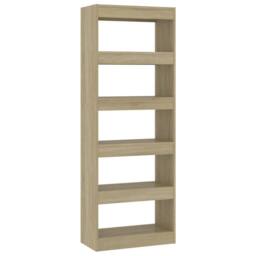 Berkfield Home Book Cabinet/Room Divider Sonoma Oak 60x30x166 cm Engineered Wood in Light Oak - Size: 60 x 30 x 166 cm - thumbnail 1