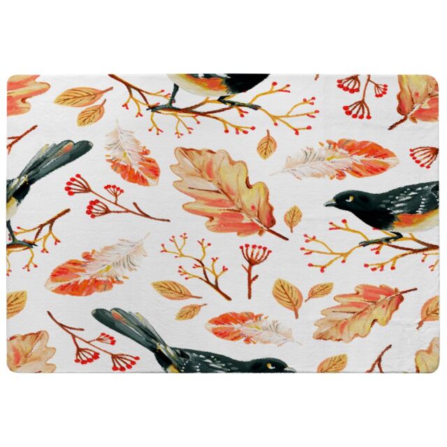 Benjamin Tate Design Birds & Leaves In Autumn Rug in Natural - Size: Large - image 1