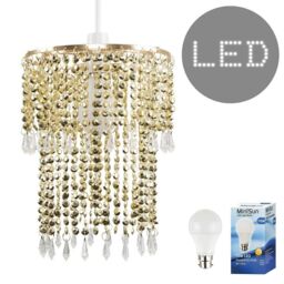 ValueLights Gold Ceiling Pendant Droplets Shade With Warm White Bulb - thumbnail 3