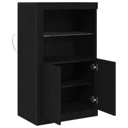 Berkfield Home Sideboard with LED Lights Black Oak 60, 5x37x100 cm - Size: 5 x 37 x 100 cm - thumbnail 6