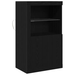 Berkfield Home Sideboard with LED Lights Black Oak 60, 5x37x100 cm - Size: 5 x 37 x 100 cm - thumbnail 2