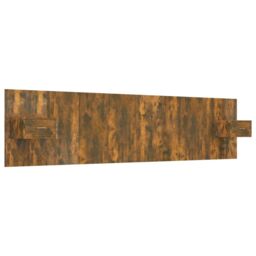 Berkfield Home Bed Headboard with Cabinets Smoked Oak Engineered Wood in Brown - thumbnail 2