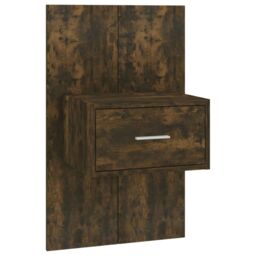 Berkfield Home Bed Headboard with Cabinets Smoked Oak Engineered Wood in Brown - thumbnail 4