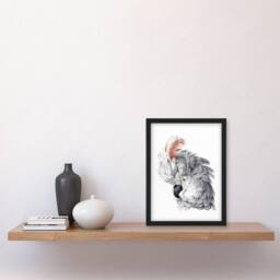 Artery8 Cockatoo Parrot Head Watercolour Schouman Framed Wall Art Print in White - Size: A4 - thumbnail 4