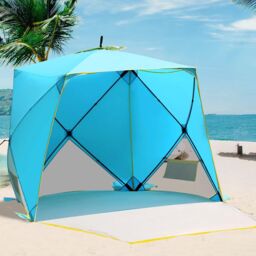 Gr8 Garden Blue Pop Up Family Beach Tent Sun Shade Camping Shelter 3-4 Person UPF50+ UV - thumbnail 2