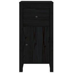 Berkfield Home Sideboards 2 pcs Black 40x35x80 cm Solid Wood Pine - Size: 40 x 35 x 80 cm - thumbnail 5