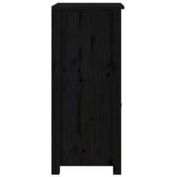 Berkfield Home Sideboards 2 pcs Black 40x35x80 cm Solid Wood Pine - Size: 40 x 35 x 80 cm - thumbnail 6