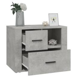 Berkfield Home Classic Bedside Cabinet Concrete Grey 60x36x45 cm Engineered Wood - Size: 60 x 36 x 45 cm - thumbnail 5