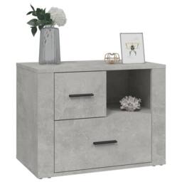 Berkfield Home Classic Bedside Cabinet Concrete Grey 60x36x45 cm Engineered Wood - Size: 60 x 36 x 45 cm - thumbnail 4