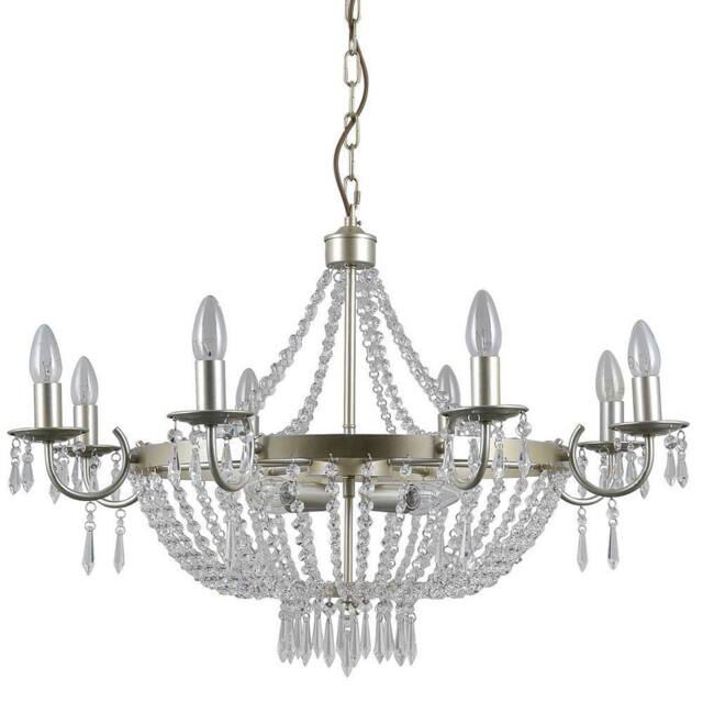 Netlighting Hanging Pendant Champagne 12 Light with Crystal Glass Shade E14 in Beige - image 1