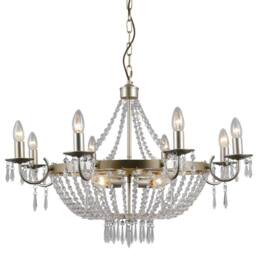 Netlighting Hanging Pendant Champagne 12 Light with Crystal Glass Shade E14 in Beige - thumbnail 2