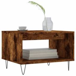 Berkfield Home Coffee Table Smoked Oak 60x50x40 cm Engineered Wood in Brown - Size: 60 x 50 x 40 cm - thumbnail 3