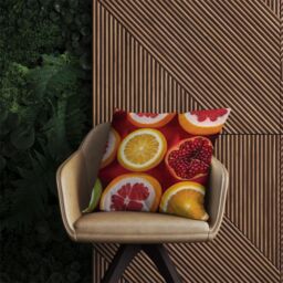 Warren Reed - Designer Citrus & Pomegranate Outdoor Cushion in Red - Size: 60 cm x 60 cm - thumbnail 2