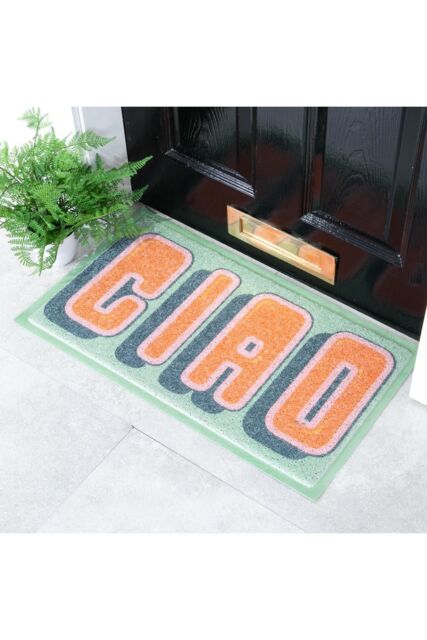 Artsy Mats Ciao Doormat in Green - Size: 40 cm x 70 cm - image 1