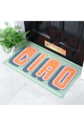 Artsy Mats Ciao Doormat in Green - Size: 40 cm x 70 cm - thumbnail 1