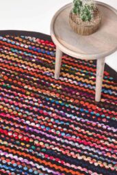 Homescapes Handwoven Multi Coloured Chindi Folk Rug - Size: 160 cm x 230 cm - thumbnail 3