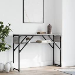 Berkfield Home Console Table with Shelf Grey Sonoma 105x30x75cm Engineered Wood - Size: 105 x 30 x 75 cm - thumbnail 2