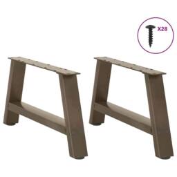 Berkfield Home Coffee Table Legs A-Shaped 2 pcs 70x(30-31) cm Steel in Black - thumbnail 3