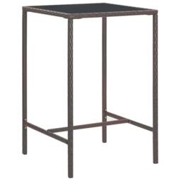 Berkfield Home Decorative 3 Piece Garden Bar Set with Cushions Poly Rattan Brown - thumbnail 6
