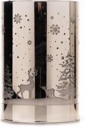 Shatchi 13cm Christmas Decorated Vase Table Forest Scene Silver - thumbnail 4