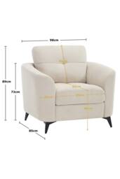 More4Homes Solna Modern Scandi Style Fabric Living Room Chair in Beige - Size: 1 Seater - thumbnail 8