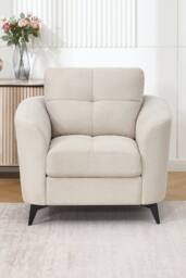 More4Homes Solna Modern Scandi Style Fabric Living Room Chair in Beige - Size: 1 Seater - thumbnail 7