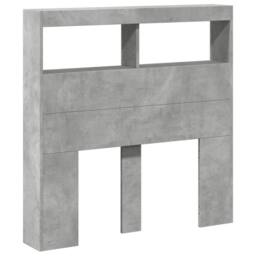 Berkfield Home Headboard Cabinet with LED Concrete Grey 100x17x102 cm - Size: 100 x 17 x 102 cm - thumbnail 1