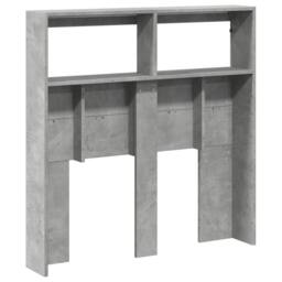 Berkfield Home Headboard Cabinet with LED Concrete Grey 100x17x102 cm - Size: 100 x 17 x 102 cm - thumbnail 8
