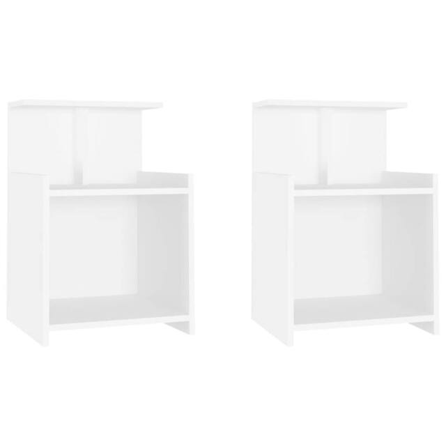 Berkfield Home Bed Cabinets 2 pcs White 40x35x60 cm Engineered Wood - Size: 40 x 35 x 60 cm - image 1