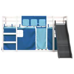 Berkfield Home Elegant Bunk Bed without Mattress with Slide & Curtains Blue 90 - thumbnail 7