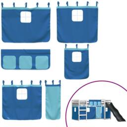 Berkfield Home Elegant Bunk Bed without Mattress with Slide & Curtains Blue 90 - thumbnail 5