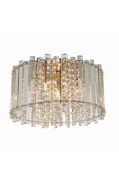 Netlighting Hanna Flush Clear Crystal (K5) Glass & Chrome Effect Plate 4 Light Dimmable IP20 G9 - thumbnail 1