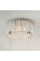Netlighting Hanna Flush Clear Crystal (K5) Glass & Chrome Effect Plate 4 Light Dimmable IP20 G9 - thumbnail 2