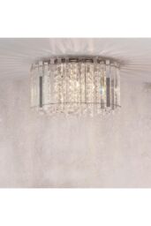 Netlighting Hanna Flush Clear Crystal (K5) Glass & Chrome Effect Plate 4 Light Dimmable IP20 G9 - thumbnail 5