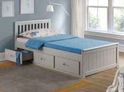 Rest Relax Maxine Wooden Storage Cabin Bed in Grey - Size: Single - thumbnail 1