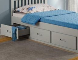 Rest Relax Maxine Wooden Storage Cabin Bed in Grey - Size: Single - thumbnail 2