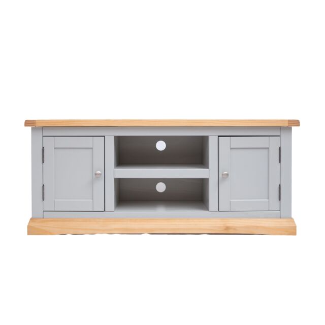 Cabinet Bits Bomporto Light Grey 2 Door TV Cabinet Chrome Knob - image 1