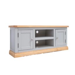 Cabinet Bits Bomporto Light Grey 2 Door TV Cabinet Chrome Knob - thumbnail 2