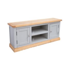 Cabinet Bits Bomporto Light Grey 2 Door TV Cabinet Chrome Knob - thumbnail 3