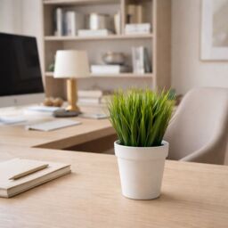 Leaf Artificial Grass Plant Foliage Ready to Display 22cm Pack of 6 in Green - thumbnail 6