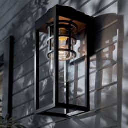 Netlighting Kichler Hone Medium Outdoor Wall Lantern Classic Black IP44 1x E27 - thumbnail 2