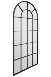 "MirrorOutlet The Arcus - Black Framed Arched Window Leaner/Wall Mirror 71"" X 33.5"" (180x85CM) - Size: 1 Pack" - thumbnail 4