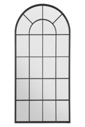 "MirrorOutlet The Arcus - Black Framed Arched Window Leaner/Wall Mirror 71"" X 33.5"" (180x85CM) - Size: 1 Pack" - thumbnail 2