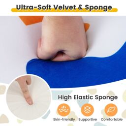 Costway Sofa Chair Foam Filled Armchair Toddler Upholstered Couch with Padded Pillow in White - thumbnail 6