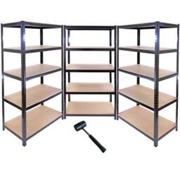 Monstershop Monster Racking T-Rax Metal Storage Shelves, Black, 90cm W, 45cm D in Black - thumbnail 1